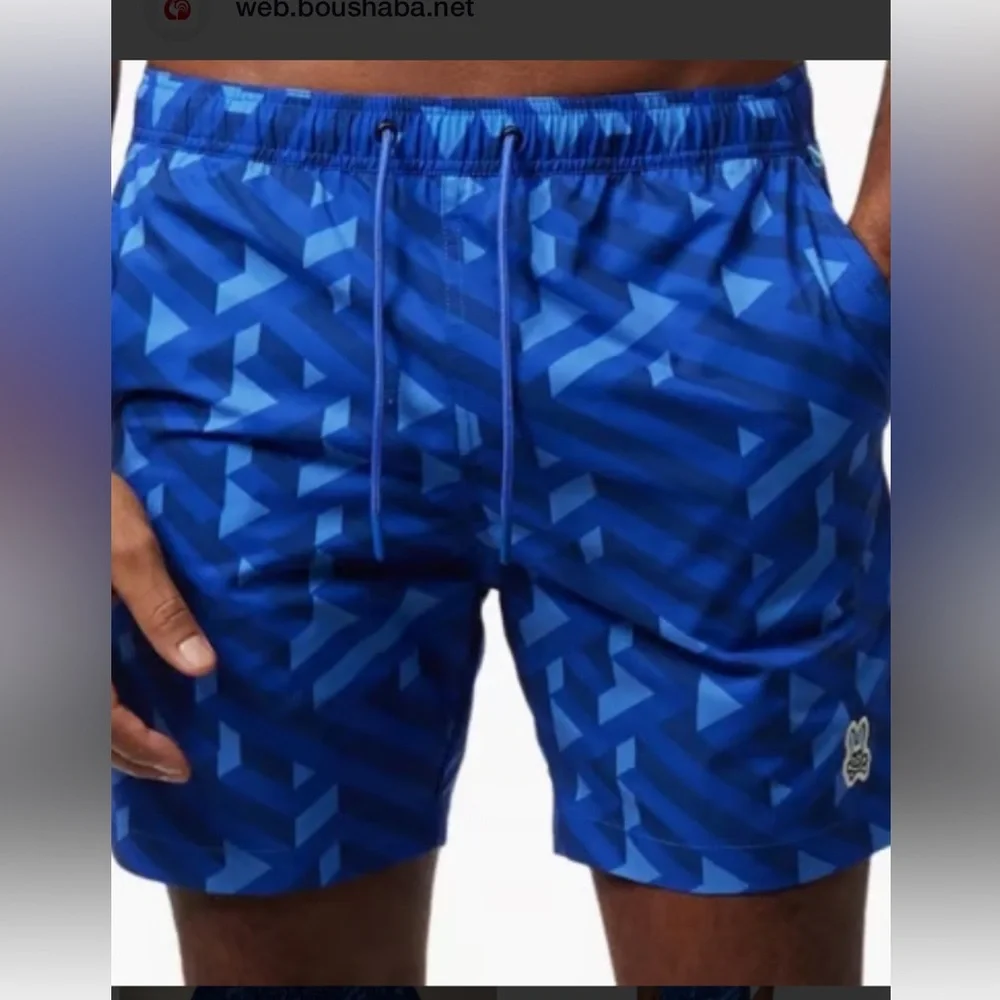 Psycho Bunny Boys XL‎ 18-20 geometric print swim trunks